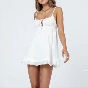 EUC Princess Polly Empress of Love Mini Dress in White